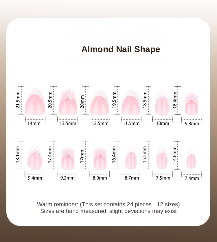 Pink Bow Pearl French Tip Press-On Nails