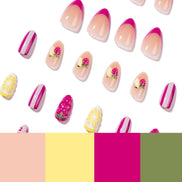 Nail set scattered view with colour palette swatches